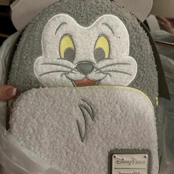 Loungefly | Bags | Loungefly Disney Parks Fuzzy Gray Figaro 